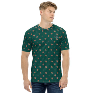 Gingerbread Christmas Print Men's T-shirt, Festive Holiday Xmas Party Tees, Best Tee Crew Neck Premium Polyester Regular Fit Tee-Made in USA/EU/MX (US Size, XS-2XL), Luxury Graphic T-Shirt For Men, Best Printed Tee, Crew Neck T-shirt, Men's T-Shirt Apparel