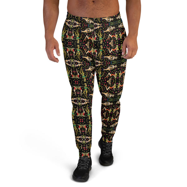 Cartoon Ladies Men's Sweatpants, Graphics Print Best Designer Sweatpants For Men, Premium Men's Jogger Pants-Made in EU/MX (US Size: XS-3XL)