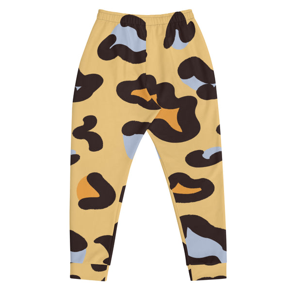 Beige Brown Leopard Men's Joggers, Leopard Print Abstract Designer Men's Jogging Pants Casual&nbsp;Minimalist Slim-Fit&nbsp;Designer Ultra Soft &amp; Comfortable Men's Joggers, Men's Jogger Pants-Made in USA/EU/MX (US Size: XS-3XL)&nbsp;&nbsp;