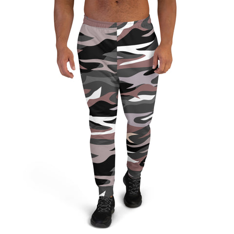 Green Camo Print Men's Joggers, Camouflaged Military Print Sweatpants For Men, Modern Slim-Fit&nbsp;Designer Ultra Soft &amp; Comfortable Men's Joggers, Men's Jogger Pants-Made in USA/EU/MX (US Size: XS-3XL)
