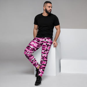 Pink Camo Men's Joggers, Army Military Camouflage Print Best Designer Abstract Sweatpants For Men, Modern Slim-Fit Designer Ultra Soft & Comfortable Men's Joggers, Men's Jogger Pants-Made in EU/MX (US Size: XS-3XL)