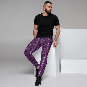 Men Striped Joggers with Logo Print