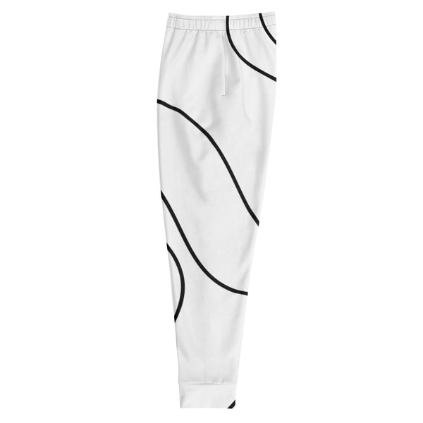 Black White Swirl Men's Joggers, Swirl Modern Striped Print Men's Sweatpants - Made in USA/EU/MX Abstract Best Designer Casual Premium Slim-Fit Designer Ultra Soft & Comfortable Men's Joggers, Men's Jogger Pants-Made in USA/EU/MX (US Size: XS-3XL) 