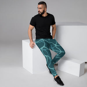 Green Mesh Abstract Men's Joggers, Green Abstract Casual Minimalist Slim-Fit Designer Ultra Soft & Comfortable Men's Joggers, Men's Jogger Pants-Made in USA/EU/MX (US Size: XS-3XL) 