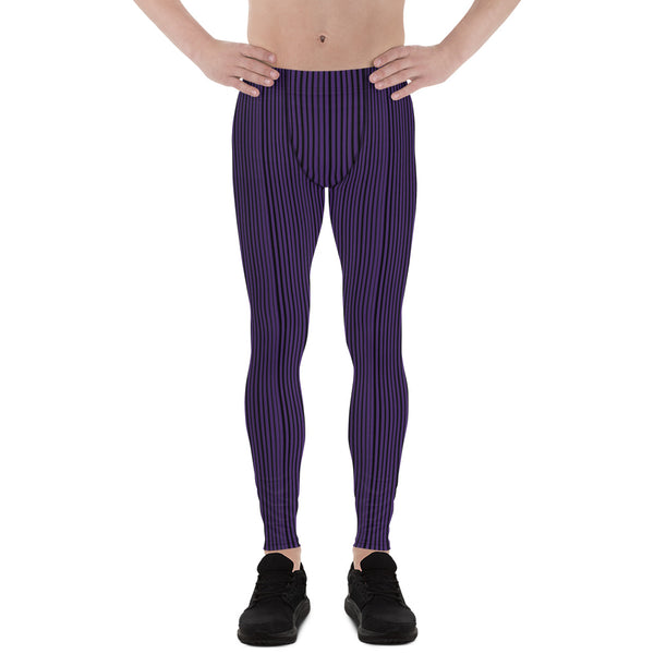 Pink Black Striped Men's Leggings-Heidikimurart Limited -Heidi Kimura Art LLC Pink Black Striped Men's Leggings, Vertical Stripes Classic Premium Best Meggings Compression Tights Sexy Meggings Men's Workout Gym Tights Leggings, Men's Compression Tights Pants - Made in USA/ EU/ MX (US Size: XS-3XL) 