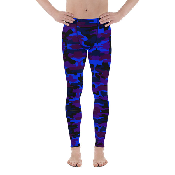 Purple Camo Men's Leggings-Heidikimurart Limited -Heidi Kimura Art LLCPurple Camo Men's Leggings, Camouflage Military Army Print Sexy Meggings Men's Workout Gym Tights Leggings, Men's Compression Tights Pants - Made in USA/ EU/ MX (US Size: XS-3XL)