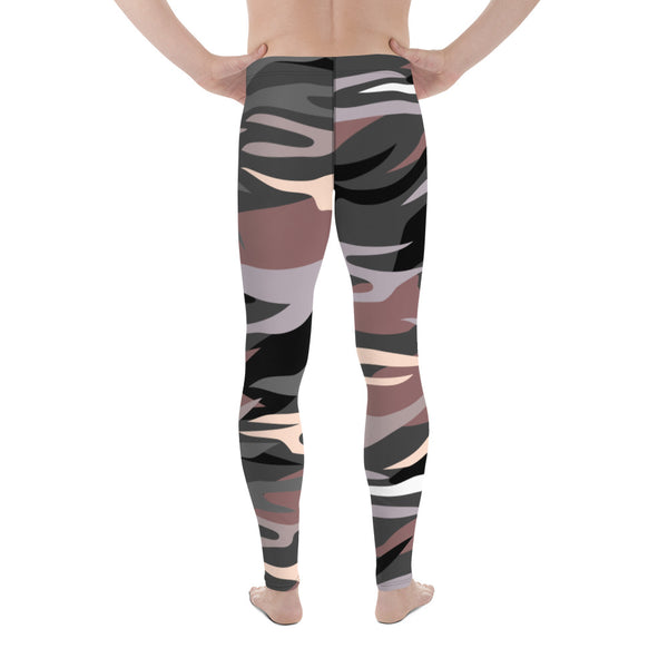 Pink Green Camouflaged Men's Leggings, Army Camouflage Military Print Premium Quality Designer Print Sexy Meggings Men's Workout Gym Tights Leggings, Men's Compression Tights Pants - Made in USA/ EU/ MX (US Size: XS-3XL) 