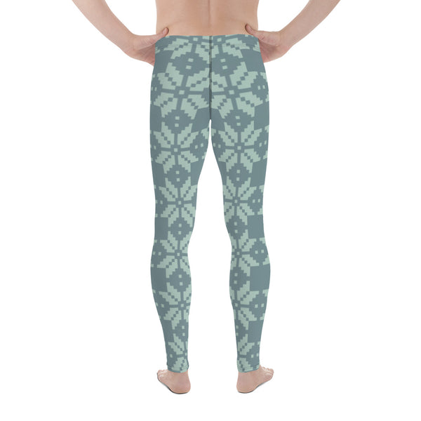 Green Snowflakes Men's Leggings