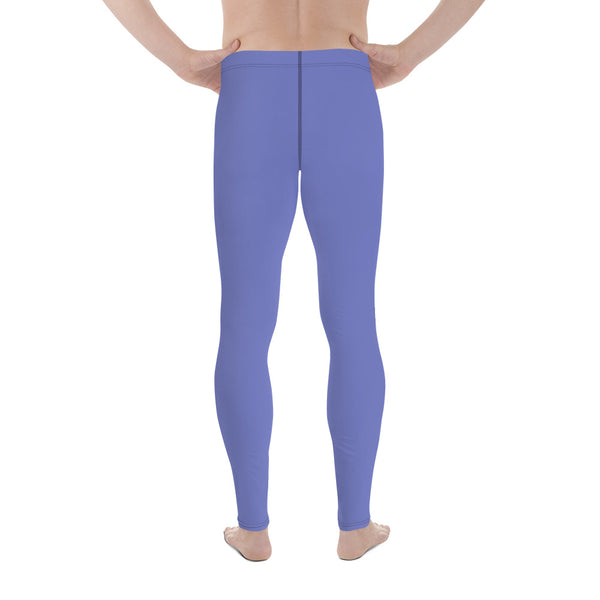 Purple Solid Color Men's Leggings, Solid Lavender Purple Color Men's Tights Compression Pants - Made in USA/EU/MX