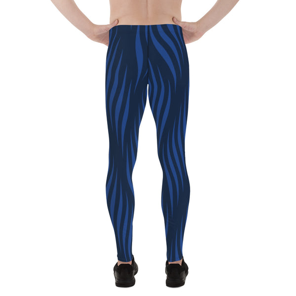 Blue Patterned Men's Leggings