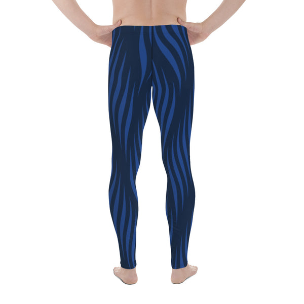 Blue Patterned Men's Leggings