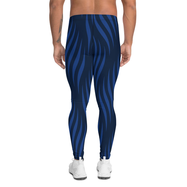 Blue Patterned Men's Leggings