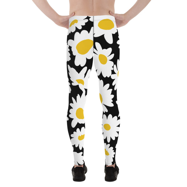 Black White Daisies Men's Leggings