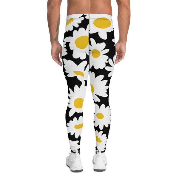 Black White Daisies Men's Leggings