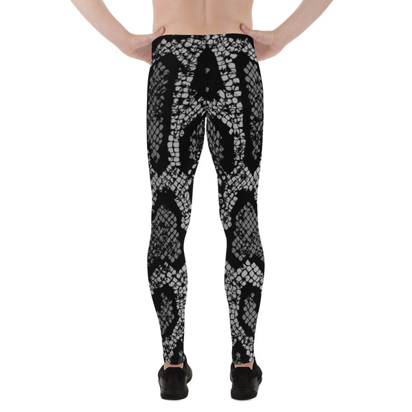 Black Snake Print Men's Leggings