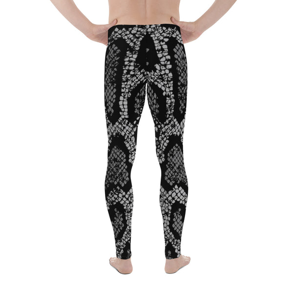 Black Snake Print Men's Leggings