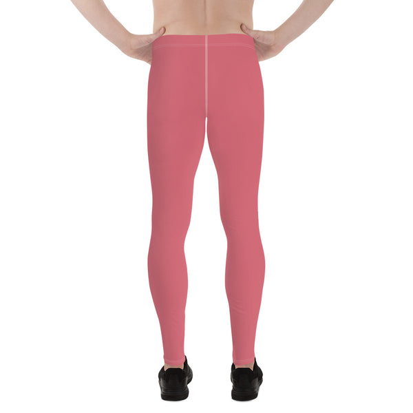 Peach Pink Nude Meggings, Solid Pink Color Print Premium Classic Elastic Comfy Men's Leggings Fitted Tights Pants - Made in USA/MX/EU (US Size: XS-3XL) Spandex Meggings Men's Workout Gym Tights Leggings, Compression Tights, Kinky Fetish Men Pants