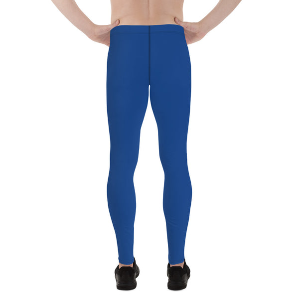 Navy Blue Solid Color Meggings, Navy Blue Solid Color Print Premium Classic Elastic Comfy Men's Leggings Fitted Tights Pants - Made in USA/EU (US Size: XS-3XL) Spandex Meggings Men's Workout Gym Tights Leggings, Compression Tights, Kinky Fetish Men Pants