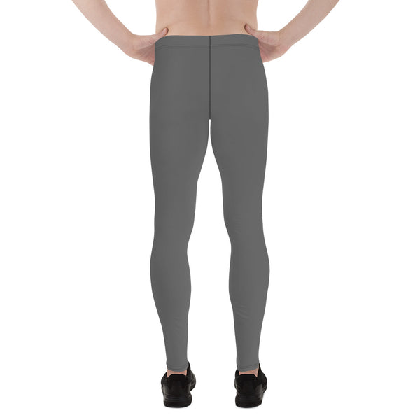 Dark Grey Color Meggings, Solid Gray Color Print Sexy Meggings Men's Workout Gym Tights Leggings, Men's Compression Tights Pants - Made in USA/ EU/ MX (US Size: XS-3XL) 