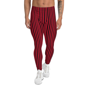 Black Side Red White Striped High Waist Compression Leggings