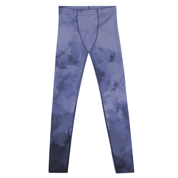Purple Abstract Best Men's Leggings, Purple Blue Clouds Cute Abstract Designer Print Sexy Meggings Men's Workout Gym Tights Leggings, Men's Compression Tights Pants - Made in USA/ EU/ MX (US Size: XS-3XL) 
