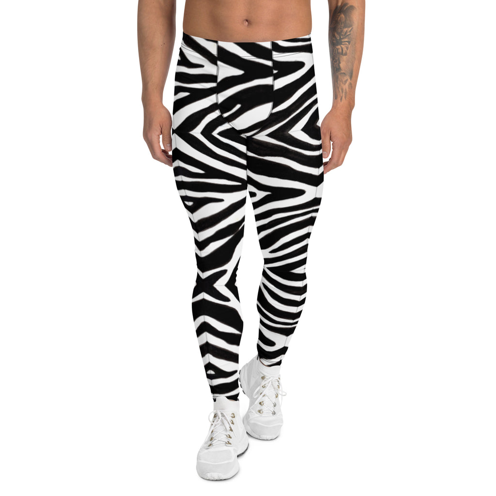 Stronger High Waist Zebra Print Leggings Stretch Black White Size