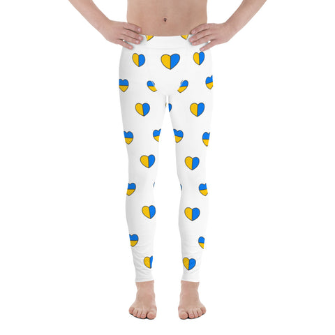 Blue Yellow Hearts Men's Leggings