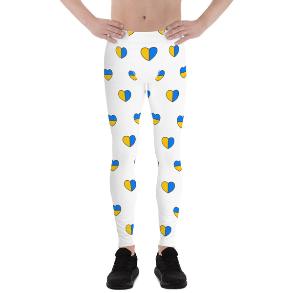 Blue Yellow Hearts Men's Leggings