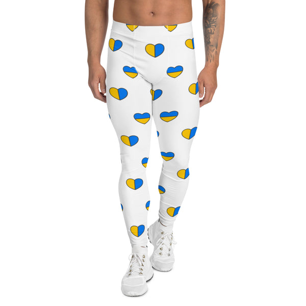 Blue Yellow Hearts Men's Leggings