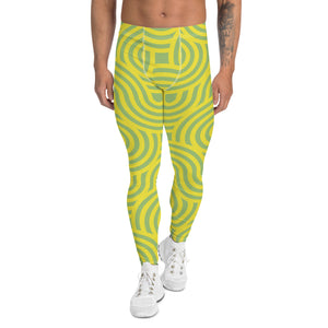 Green Blue Swirl Men's Leggings, Swirl Colorful Festive Rave Party Print Signature  Designer Print Sexy Meggings Men's Workout Gym Tights Leggings, Men's Compression Tights Pants - Made in USA/ EU/ MX (US Size: XS-3XL) Swirl Tights 