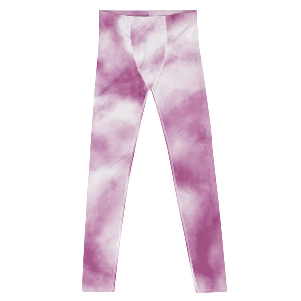 Purple Pink Tie Dye Meggings, Tie Dye Party Men's Tights, Best High Quality Designer Print Sexy Meggings Men's Workout Gym Tights Leggings, Men's Compression Tights Pants - Made in USA/ EU/ MX (US Size: XS-3XL) Tie Dye Festival Meggings, Tie Dye Workout Party Leggings Outfits 