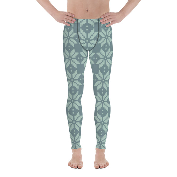 Green Snowflakes Men's Leggings