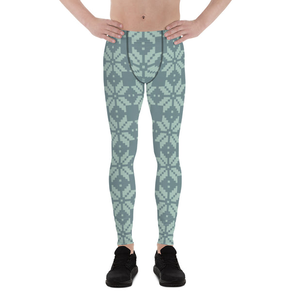 Green Snowflakes Men's Leggings