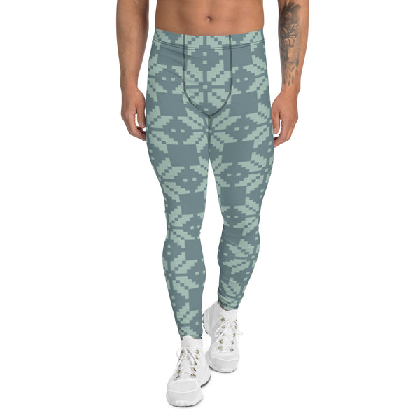 Green Snowflakes Men's Leggings