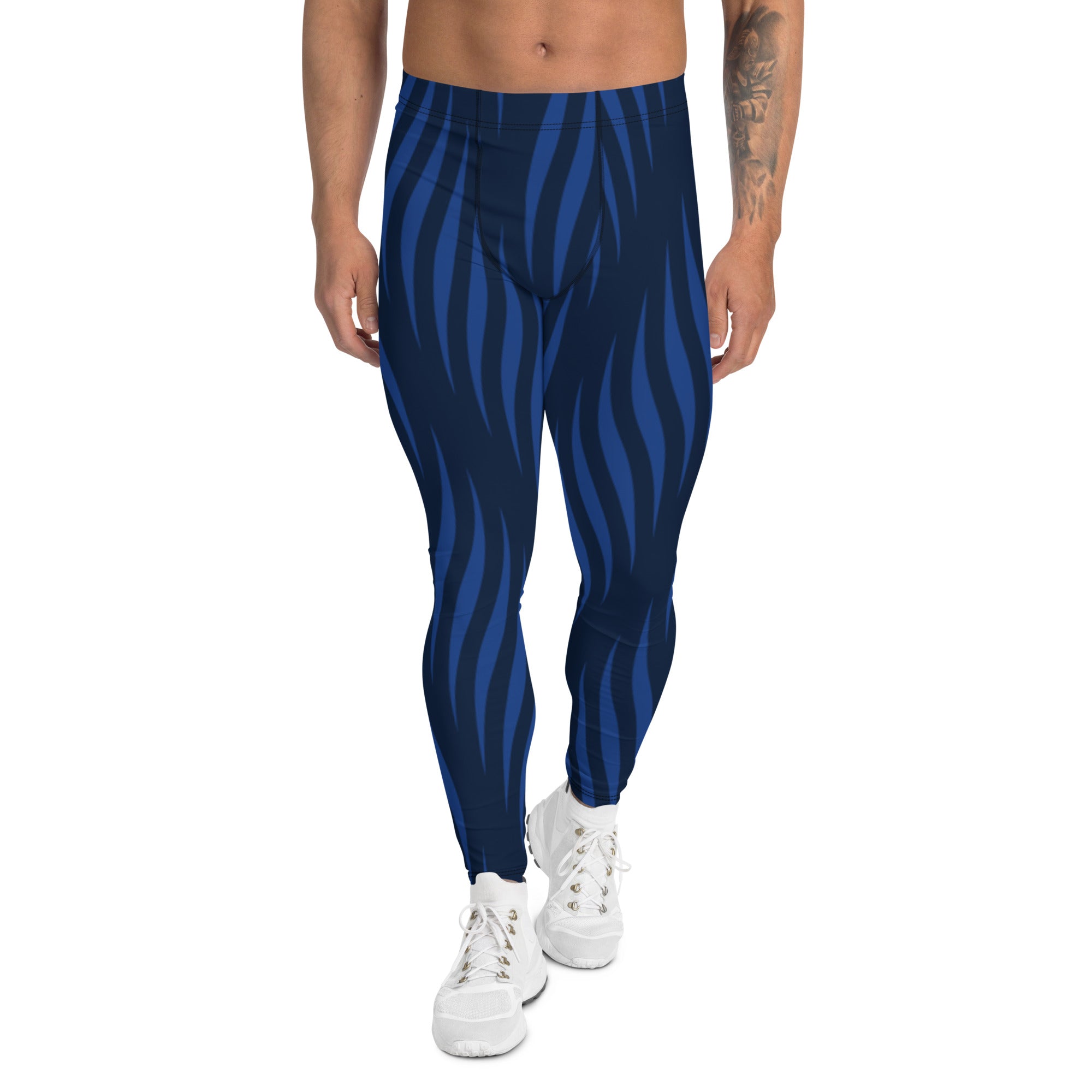 Blue Patterned Men's Leggings