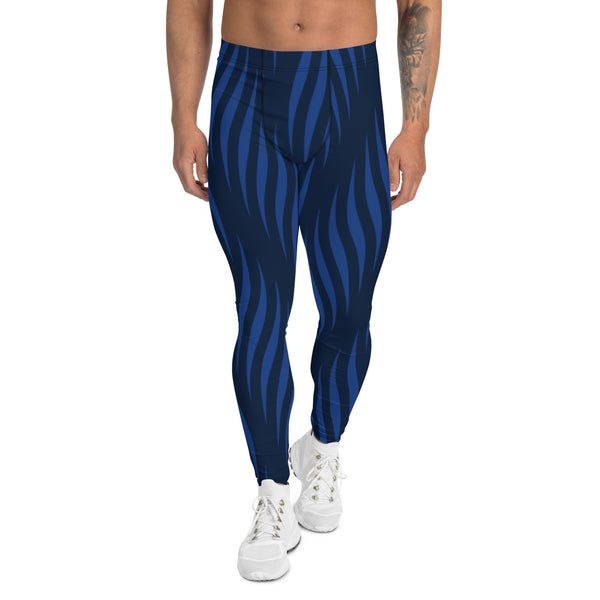 Blue Patterned Men's Leggings