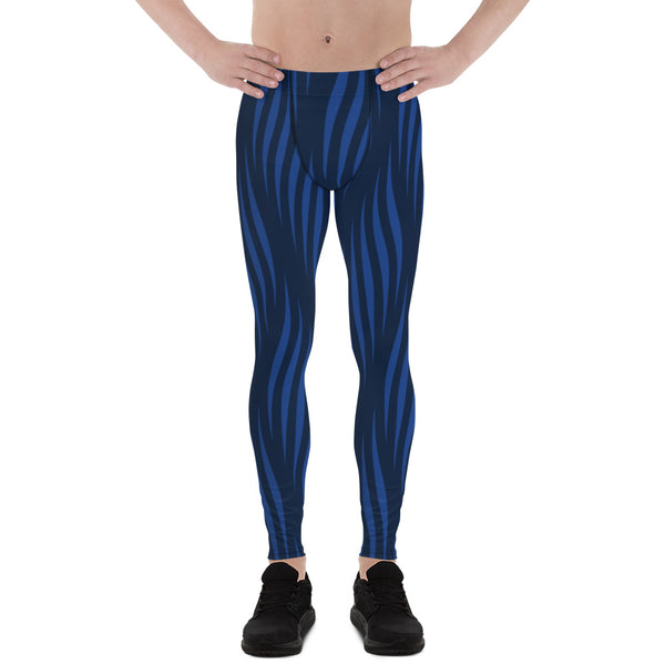 Blue Patterned Men's Leggings