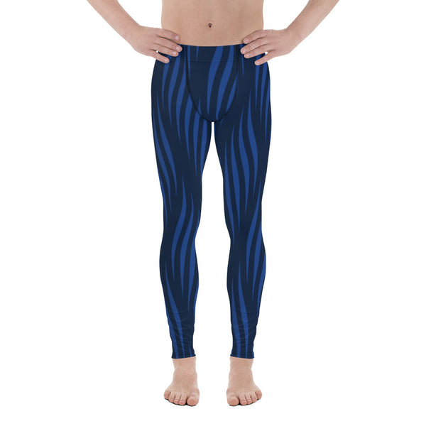 Blue Patterned Men's Leggings