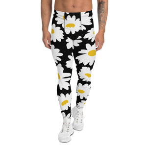 Black White Daisies Men's Leggings