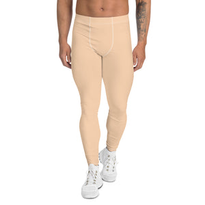 Nude Color Designer Meggings, Solid Nude Color Print Sexy Meggings Men's Workout Gym Tights Leggings, Men's Compression Tights Pants - Made in USA/ EU/ MX (US Size: XS-3XL) 