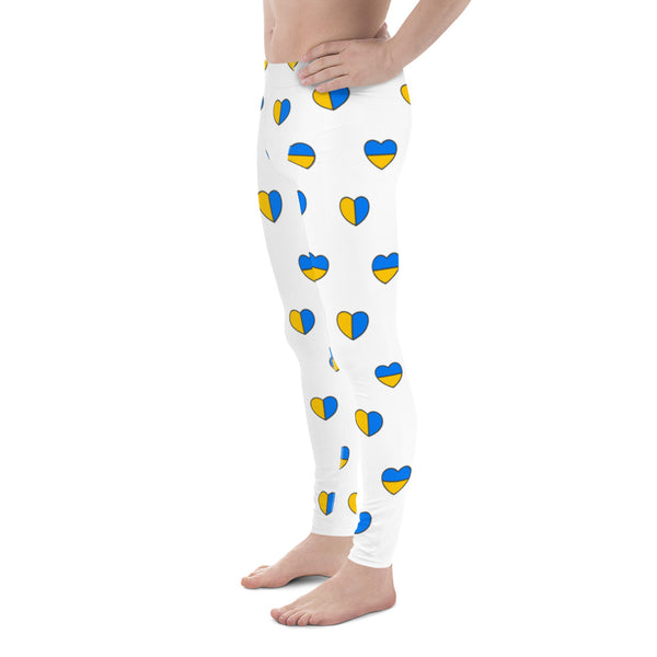 Blue Yellow Hearts Men's Leggings