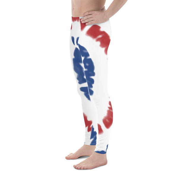 July 4th American Flag Style Meggings, Festive US National Holiday Best High Quality Designer Print Sexy Meggings Men's Workout Gym Tights Leggings, Men's Compression Tights Pants - Made in USA/ EU/ MX (US Size: XS-3XL) American Flag Leggings Independence Day Leggings USA Flag, Men's Leggings - America Print Meggings, USA Flag 4th of July Legging