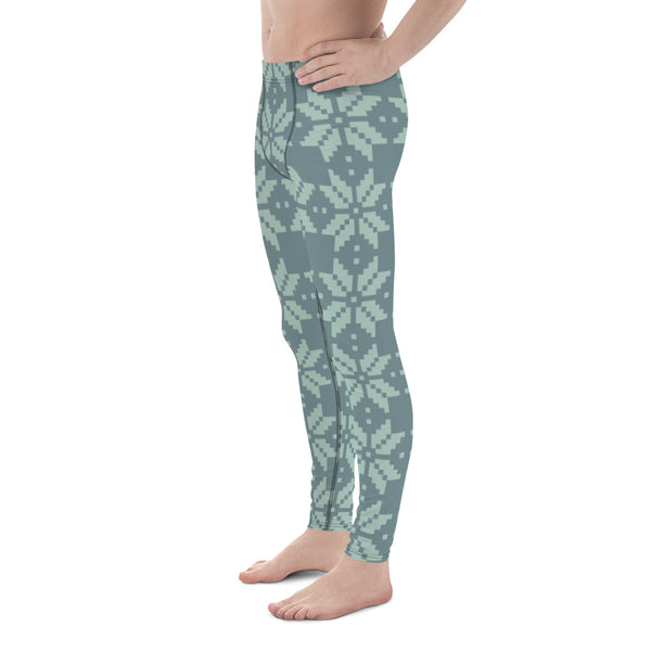 Green Snowflakes Men's Leggings