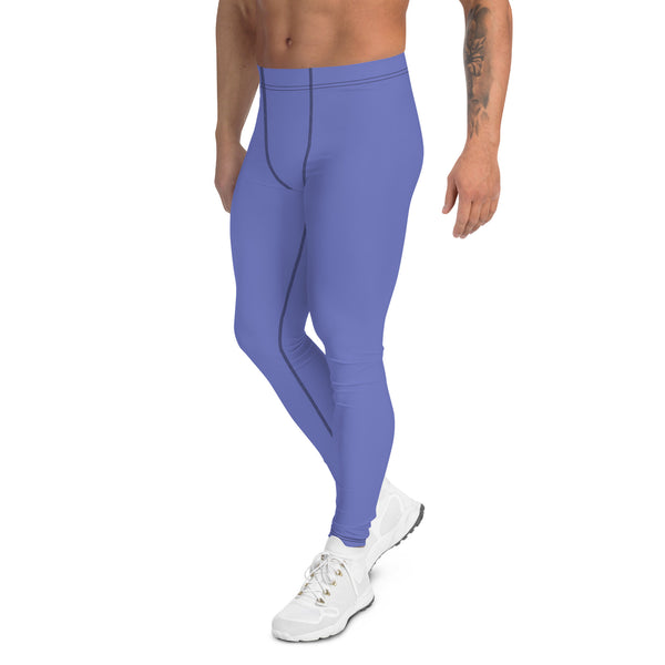Purple Solid Color Men's Leggings, Solid Purple Color Men's Tights Compression Pants - Made in USA/EU/MX