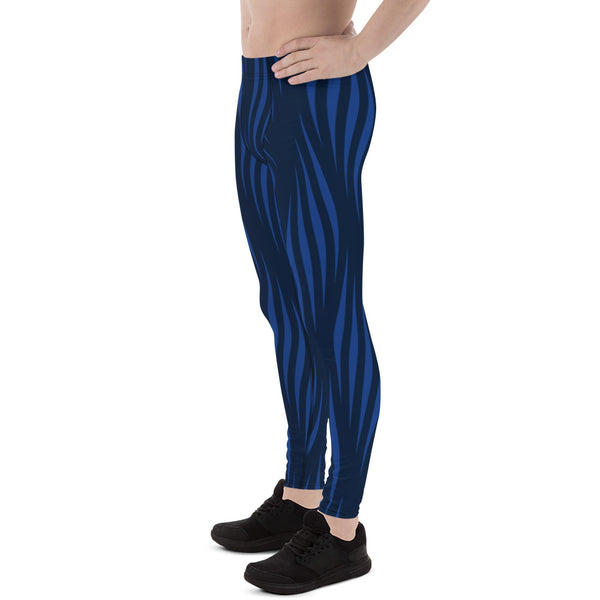 Blue Patterned Men's Leggings