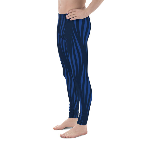 Blue Patterned Men's Leggings