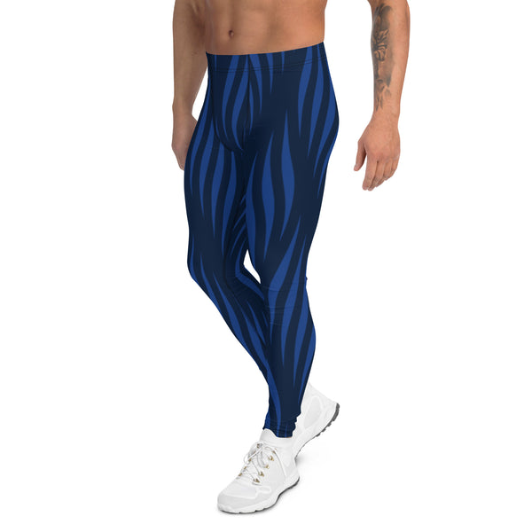 Blue Patterned Men's Leggings