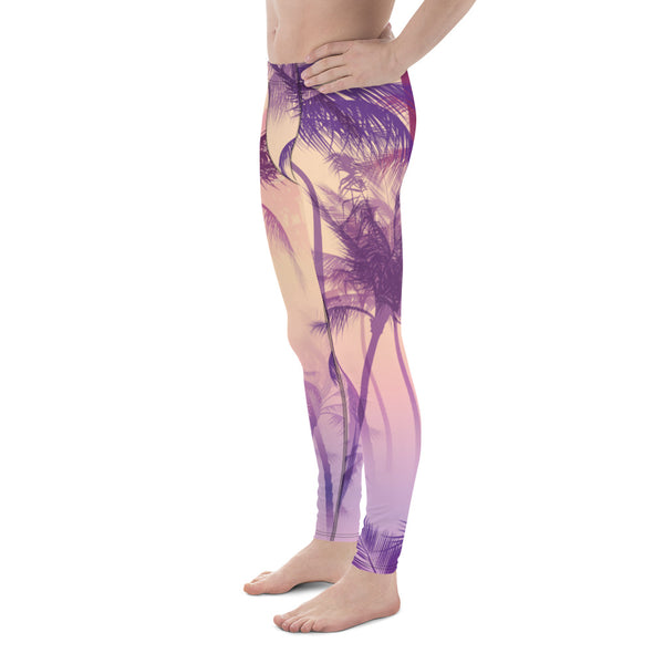 Purple Palm Tree Men's Leggings