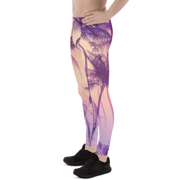 Purple Palm Tree Men's Leggings