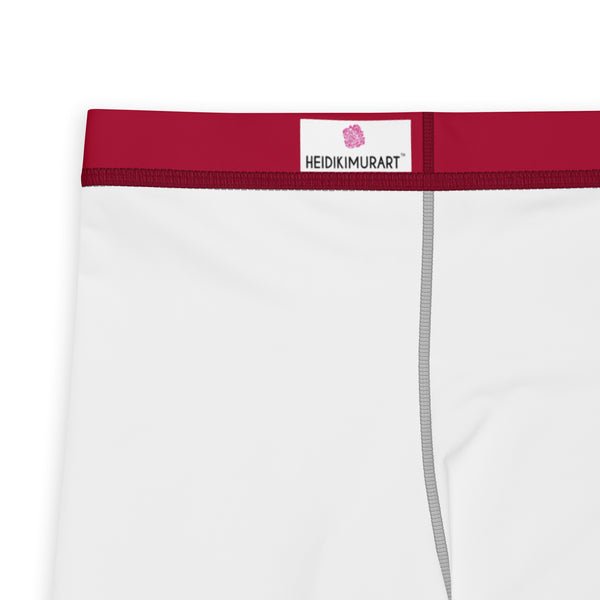 Wine Red Color Men's Leggings, Solid Red Color Premium Designer Men's Tight Pants - Made in USA/EU/MX